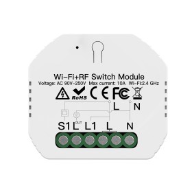 Mini Interruttore Intelligente Smart WIFI 10A 220V Funzione Con Pulsante Telecomando RF Compatibile Con Amazon Alexa e Google Home