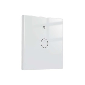 Interruttore Wifi Da Parete 86X86 Pannello Touch 1 Tasto Colore Bianco WiFi + RF 433 Compatibile con Amazon Alexa e Google Home
