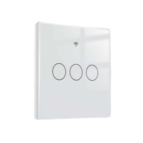 Interruttore Wifi Da Parete 86X86 Pannello Touch 3 Tasti Colore Bianco WiFi + RF 433 Compatibile con Amazon Alexa e Google Home