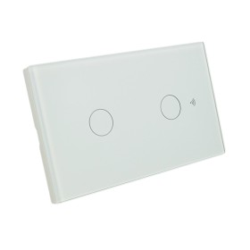 Interruttore Wifi Da Parete Pannello Touch 2 Tasti Colore Bianco WiFi + RF 433 Compatibile con Amazon Alexa e Google Home