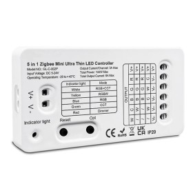 Mini ZigBee Controller 12V 24V 5 In 1 Per Striscia Led Da Mono Colore Fino a 5 Canali Con Philips HUE 3.0 e Amazon Alexa Echo (4ª generazione) o Echo Studio