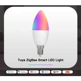Lampada Led E14 ZigBee 3.0 Smart WiFi 5W RGB CCT Dimmerabile APP Compatible Amazon Alexa Google Home