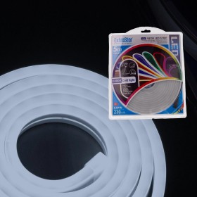 STRISCIA LED NEON 5M 8.5W/M 12V 120LED Modellabile e Tagliabile  IP65 Impermeabile 6500K Bianco FREDDO Angolazione Luce 120