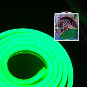 STRISCIA LED NEON 5M 8.5W/M 12V 120LED Modellabile e Tagliabile IP65 Impermeabile GREEN LIGHT Angolazione Luce 120
