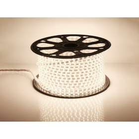 Bobina 100M Striscia Led 220V Bianco Freddo 6500K IP65 Passo 10mm 7W/M 700LM/W Tagliabile 100cm 120 smd 2835/m