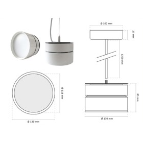 Lampada Faretto Led A Sospensione Moderna Da Soffitto 16W 220V Bianco Caldo