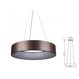 Lampada Led A Sospensione Moderno Circolare Colore Caffe Marrone Diametro 450mm 25W 3000K Dimmerabile SKU-3994