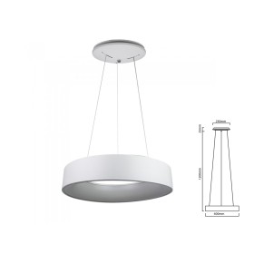 Lampada Led A Sospensione Moderno Circolare Colore Bianco Diametro 600mm 30W 3000K Dimmerabile SKU-3995