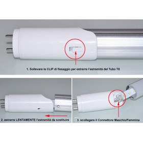 Tubo Neon A Led T8 60cm 9W Bianco Freddo 6000K Driver Sostituibile 1000 Lumens