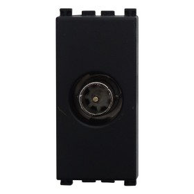 ETTROIT Connettore Presa TV Passante Maschio Colore Nero Compatibile Con Vimar Arke