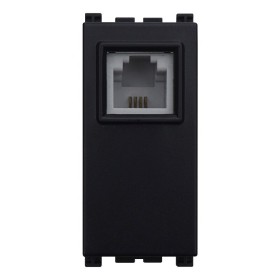 ETTROIT Connettore Telefonica Presa RJ11 Colore Nero Compatibile Con Vimar Arkè