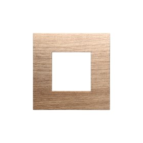 ETTROIT Placca Plastica Serie Venus 2P Colore Legno Chiaro Compatibile Con Vimar Arke