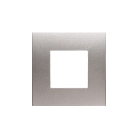 ETTROIT Placca Plastica Serie Venus 2P Colore Titanio Compatibile Con Vimar Arke
