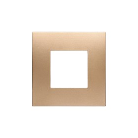 ETTROIT Placca Plastica Serie Venus 2P Colore Oro Compatibile Con Vimar Arke