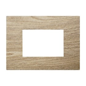 ETTROIT Placca Plastica Serie Venus 3P Colore Legno Scuro Compatibile Con Vimar Arke