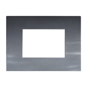 ETTROIT Placca Plastica Serie Venus 3P Colore Acciaio Scuro Compatibile Con Vimar Arke