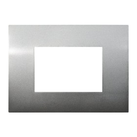 ETTROIT Placca Plastica Serie Venus 3P Colore Titanio Compatibile Con Vimar Arke