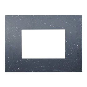 ETTROIT Placca Plastica Serie Venus 3P Colore Nero Brillante Compatibile Con Vimar Arke