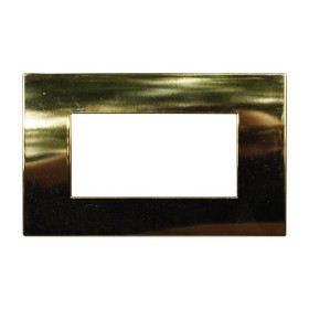 ETTROIT Placca Plastica Serie Venus 4P Colore Oro Lucido Compatibile Con Vimar Arke