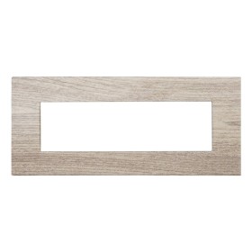 ETTROIT Placca Plastica Serie Venus 7P Colore Legno Chiaro Compatibile Con Vimar Arke