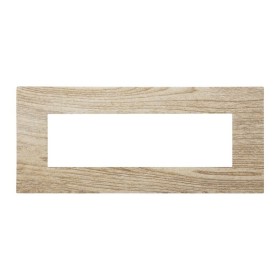 ETTROIT Placca Plastica Serie Venus 7P Colore Legno Scuro Compatibile Con Vimar Arke
