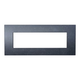 ETTROIT Placca Plastica Serie Venus 7P Colore Nero Brillante Compatibile Con Vimar Arke