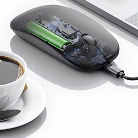 Mouse Wireless da Ufficio Lavoro Navigare Mouse Senza Filo con Design Leggera e Compatto Perfetto per Viaggio Modello Piatto e Slim Ricaricabile