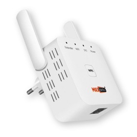Ripetitore Wireless Wifi Extender Velocità Banda 300Mbps con Due Antenne Esterne Configurazione Facile e Veloce Bianco