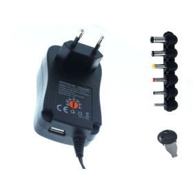 Adattatore di Alimentazione DC Universale Trasformatore Alimentatore 3V 4,5V 5V 6V 7,5V 9V 12V 2A 30W Con USB