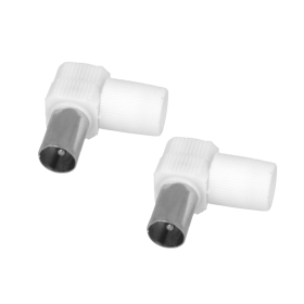 2 Pezzi Spina Connettore Coassiale Angolo Retto 90 Gradi Forma L Maschio Per Antenna TV
