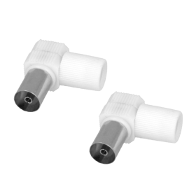 2 Pezzi Spina Connettore Coassiale Angolo Retto 90 Gradi Forma L Femmina Per Antenna TV