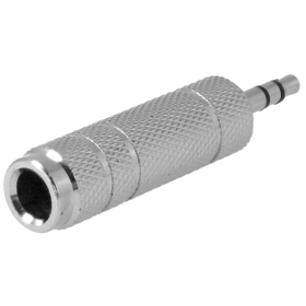 Convertitore Adattatore Audio Stereo da 3,5mm Maschio a 6,35mm Femmina Colore Argento