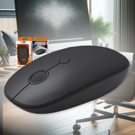 Mouse Wireless da Ufficio Lavoro Navigare Mouse Senza Filo con Design Leggera e Compatto Perfetto per Viaggio Modello Vintage Colore Nero