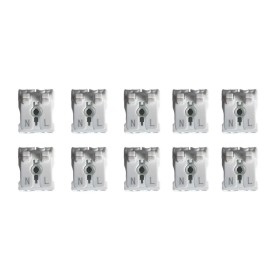 10 Morsetti a Molla Connettore Rapido Doppio Click Cavo Elettrico Morsettiera a Vite Libero Bianco 2P