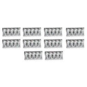 10 Morsetti a Molla Connettore Rapido Doppio Click Cavo Elettrico Morsettiera a Vite Libero Bianco 5P