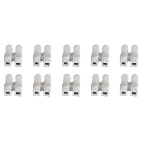 10 Mammut Elettrico Morsetto Connettore Per Cavo Fili Elettrici Con Bottone a Pressione 2X1,5mm